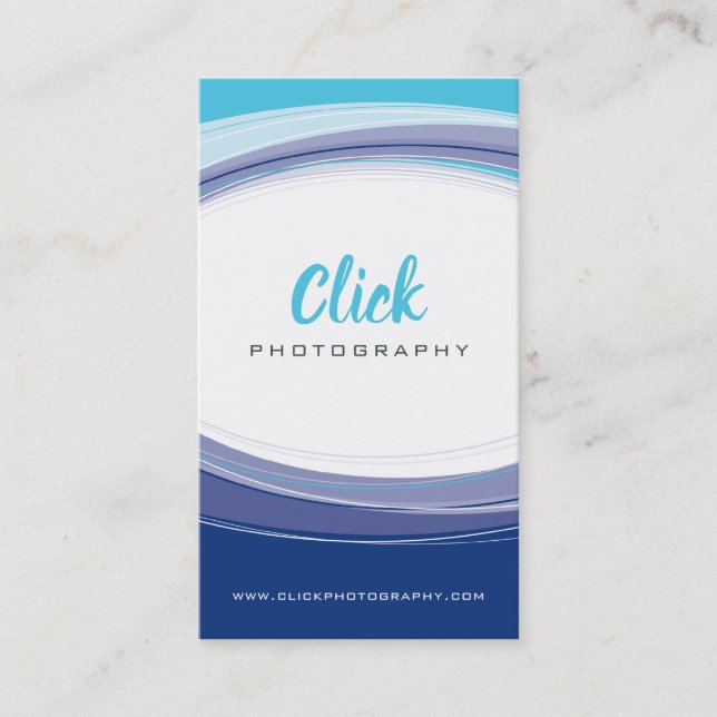 MODERN CURVE DESIGN Minimal Aqua Marine blau grau Visitenkarte (Vorderseite)