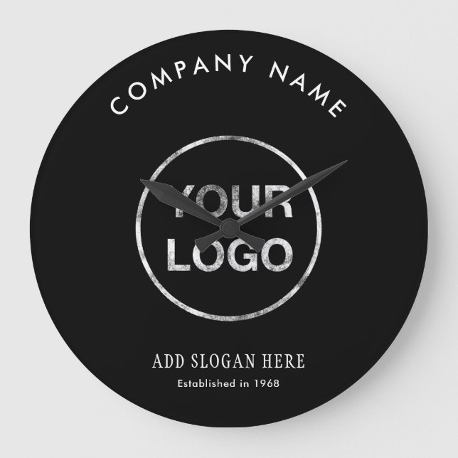 Modern Curve Logo Design Company Große Wanduhr (Vorderseite)