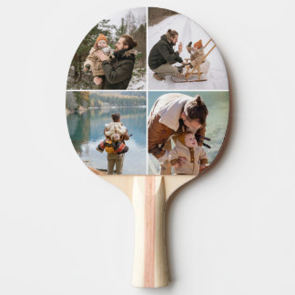 Modern Custom 4 Photo Collage Ping Pong Paddle Tischtennis Schläger