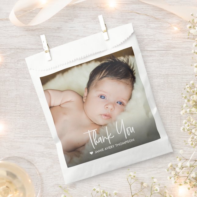 Modern Custom Baby Photo Thank You  Geschenktütchen (Ausgeschnitten)