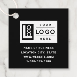 Modern Custom Black Business Logo und QR Code Geschenkanhänger