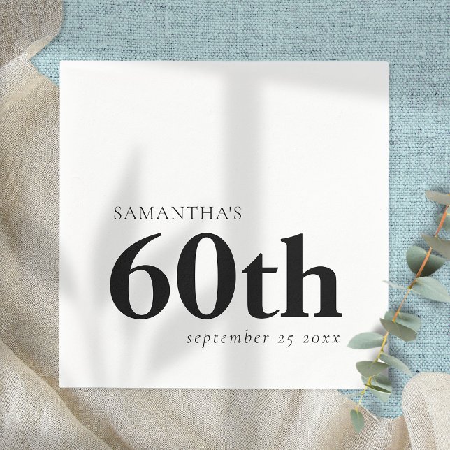 Modern Custom Black Text 60. Serviette (Von Creator hochgeladen)