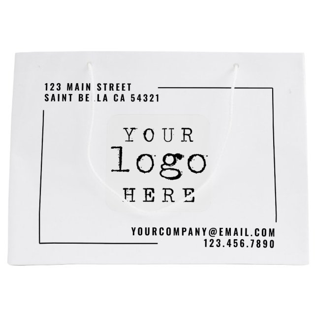 Modern Custom Business Company Logo Große Geschenktüte (Vorderseite)