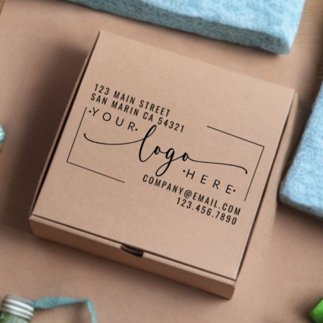 Modern Custom Business Company Logo-Rücksendeadres Gummistempel (Von Creator hochgeladen)