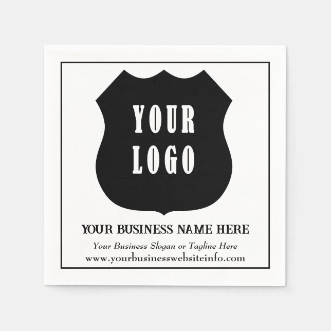 Modern Custom Business Company Logo Serviette (Vorderseite)