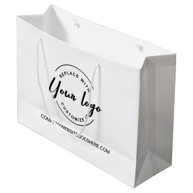 Modern Custom Business Company website Your Logo  Große Geschenktüte (Vorderseite Schrägansicht)