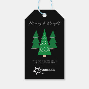 Modern Custom Business Logo Black Christmas Geschenkanhänger