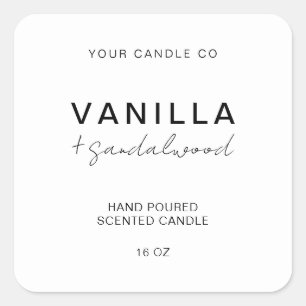 Modern Custom Candle Label Quadratischer Aufkleber
