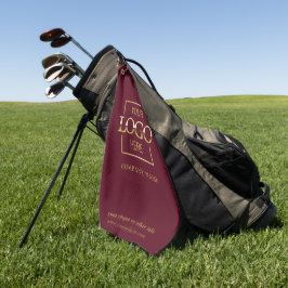 Modern Custom Company Business Logo Red Branded  Golfhandtuch