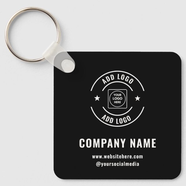 Modern Custom Company Logo Branded Keychains Schlüsselanhänger (Vorderseite)