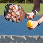 Modern Custom Foto monogram Name Terracotta White Pickleball Schläger<br><div class="desc">Modern Custom Foto monogram Name Terracotta White</div>