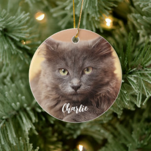 Modern Custom Foto Pet Name Keramik Ornament