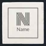 Modern Custom Initial Letter Name Steinuntersetzer<br><div class="desc">Benutzerdefinierter Anfangsname Der Schriftart kann durch Klicken auf die Schaltfläche "Design bearbeiten" geändert werden.</div>