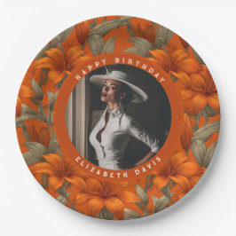 Modern Custom Lilies Themed Birthday Party Pappteller