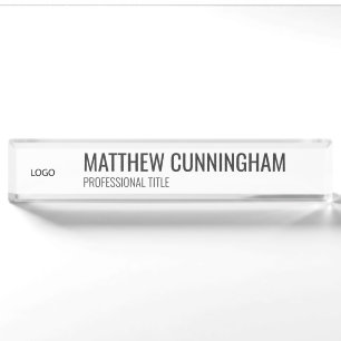 Modern Custom Logo Employee Name Job Title Namensplakette