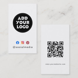 Modern Custom logo Social Media QR code website  Visitenkarte