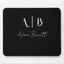 Modern Custom Monogram Initials Name Black