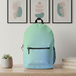 Modern Custom Name Gradient Backpack - Cool Soccer Bedruckter Rucksack