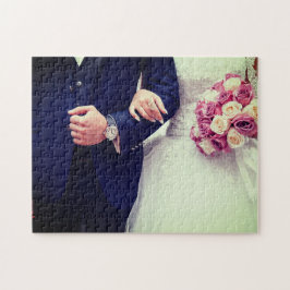 Modern Custom Newlywed Chic Wedding Couple Photo