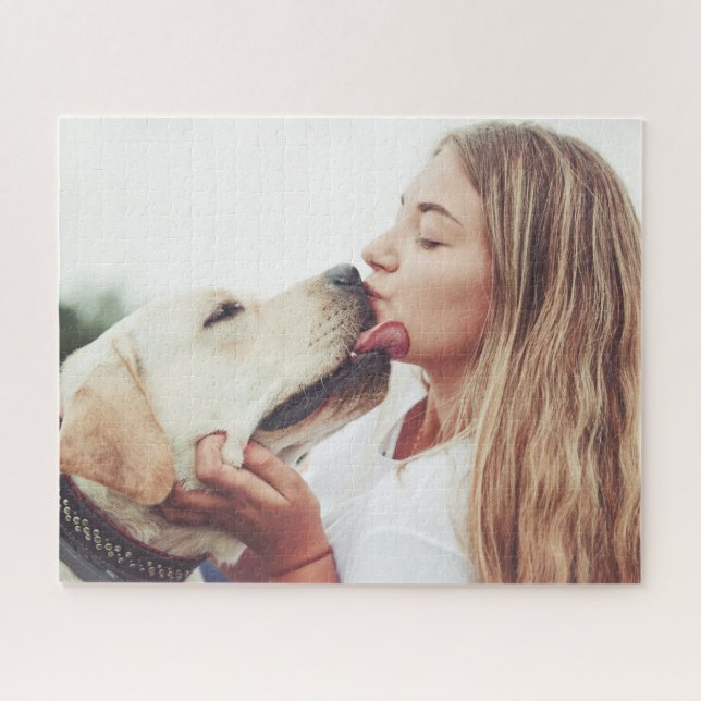 Modern Custom Photo Dog Kisses (Horizontal)