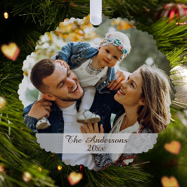 Modern Custom Photo Double Sided Holiday Ornament Karte