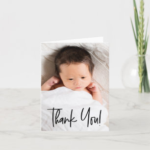 Modern Custom Portrait Baby Foto Vielen Dank Dankeskarte
