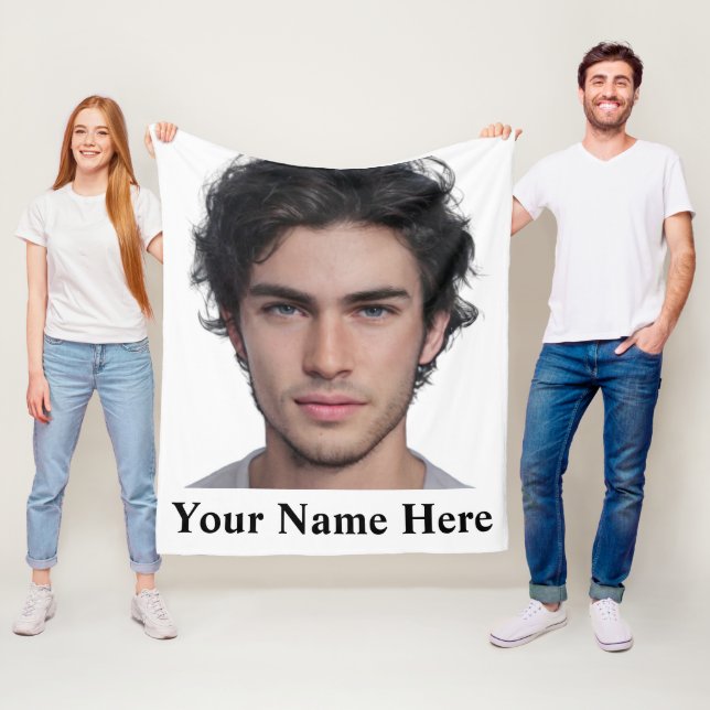Modern Custom portrait Foto Template Fleecedecke (Beispiel)