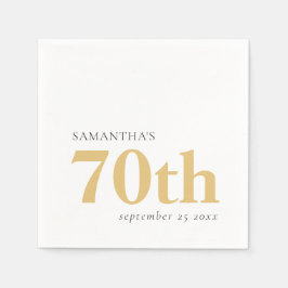 Modern Custom Text Black Gold 70. Serviette