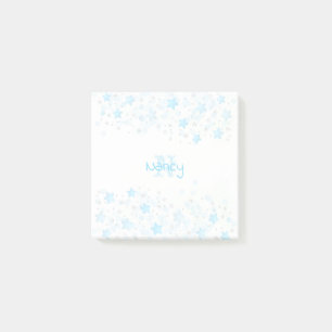 Modern Custom Watercolor Blue Stars Post-it Klebezettel