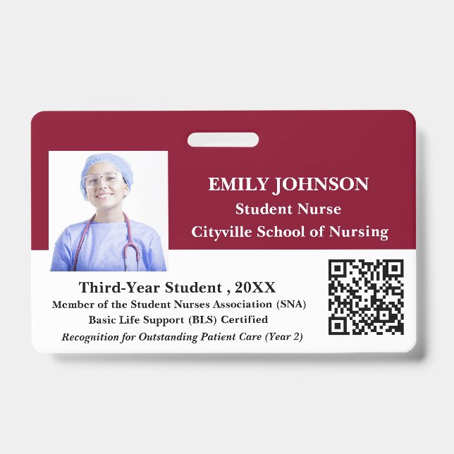 Modern Customize  Student Nurse Ausweis (Vorderseite)