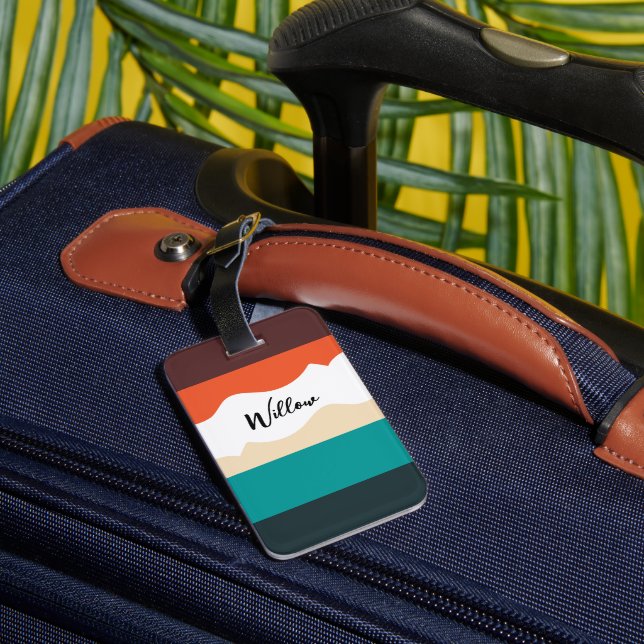 Modern Cute Abstract Retro Vector Script Gepäckanhänger (Rückseite Insitu 3)