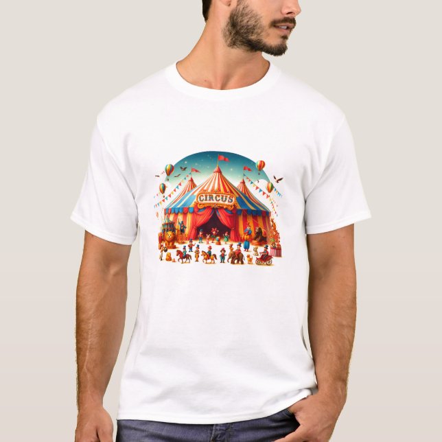 Modern Cute Circus Carnival 1st Birthday T-Shirt (Vorderseite)