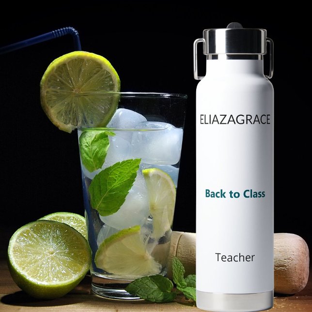 Modern Cute Custom Back to Class Teacher Trinkflasche (Von Creator hochgeladen)