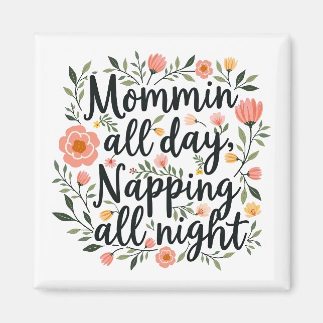 Modern Cute Floral Mama Gift Magnet (Vorne)