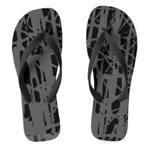 Modern Cute Grau & Schwarz Flip Flops