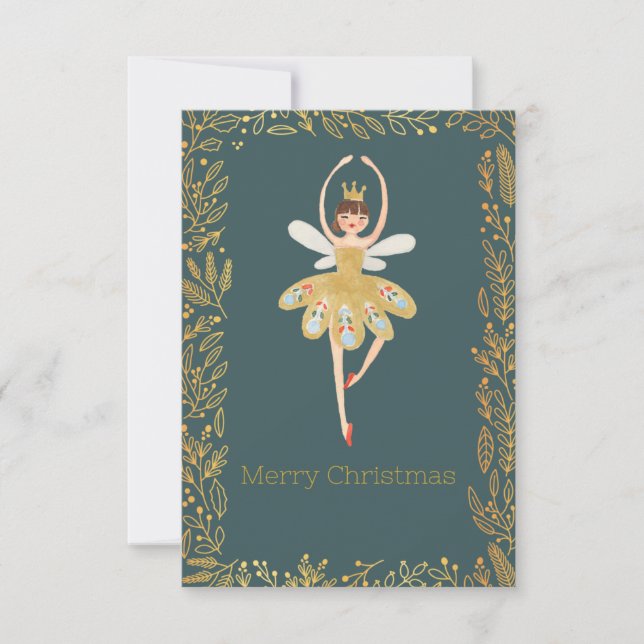 Modern Cute Nutcracker Ballet Christmas Card  Einladung (Vorderseite)