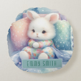 Modern Cute Pastel Bunny Rundes Kissen