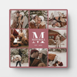Modern CuteCustom Family Foto Collage | Monogramm Fotoplatte