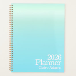 Modern Cyan Blue Ombre Planner Planer