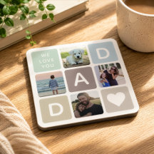 Modern Dad Photo Collage Father's Day Cute Family
