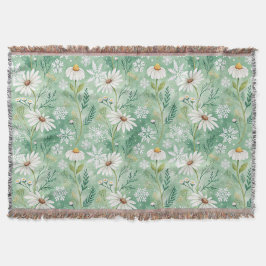 Modern Daisy Flowers Winter Decke
