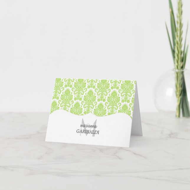 Modern Damask Green Personalisiert (Vorderseite)