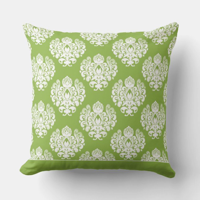 Modern Damask Muster Pillow Green CH9 Kissen (Vorderseite)