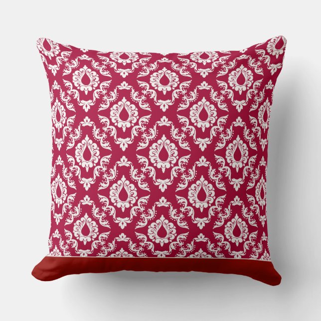 Modern Damask Muster Pillow Red 2 - CH9 Kissen (Vorderseite)