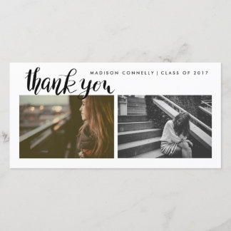 Modern danke handgeschriebenes graduiertes Foto