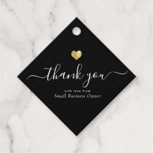 Modern danke Ihnen Script Chic Gold Small Business Geschenkanhänger