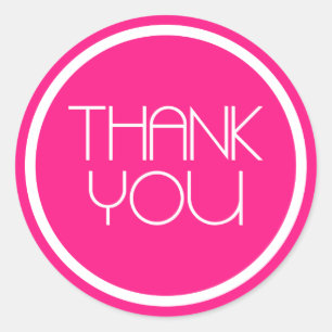 Modern Danke Stickers (Hot Pink / White)
