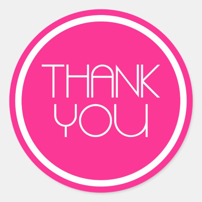 Modern Danke Stickers (Hot Pink / White) (Vorderseite)