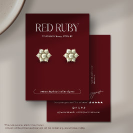 Modern Dark Red Earring Display Card