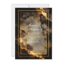Modern Dark Slate Molten Gilded Kintsugi Wedding